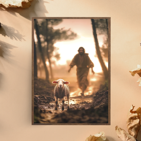 Quadro "A Ovelha Perdida" – Jesus Vai ao Teu Encontro 🐑 | Decore Paz Decore Paz