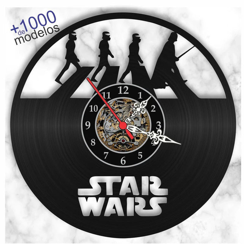 Relógio Star Wars |&nbsp;Disco Vinil De Parede | Canto Decor Canto Decor