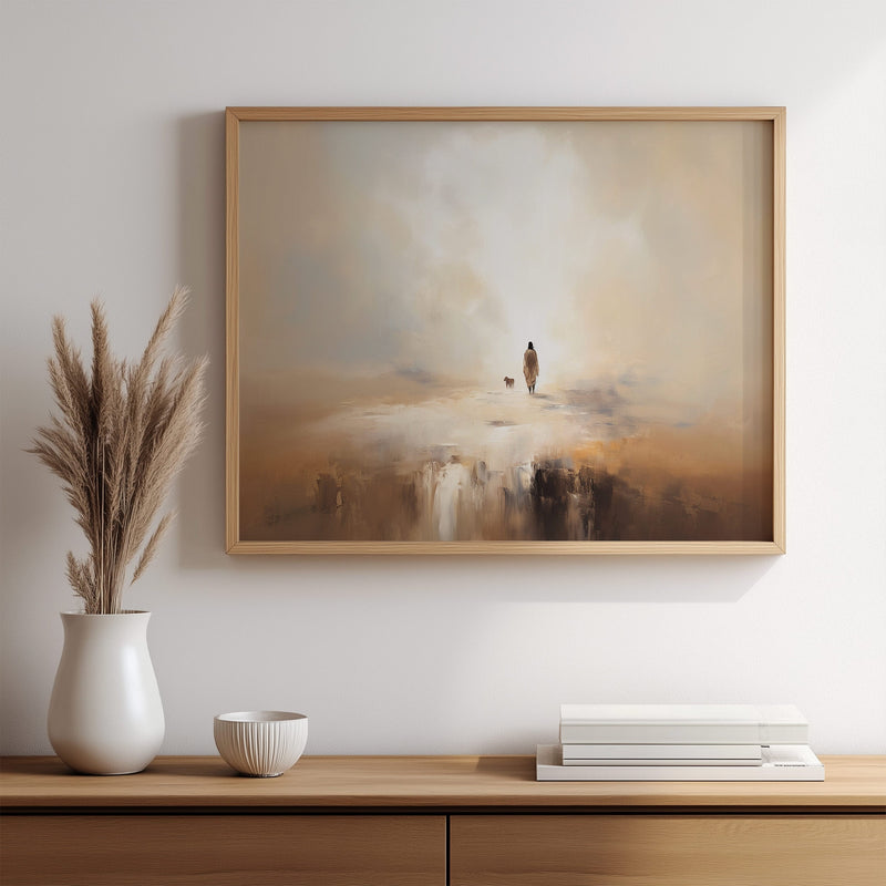 Quadro Decorativo: Jesus, o Bom Pastor | Alta Resolução 4K 🖼️🤎