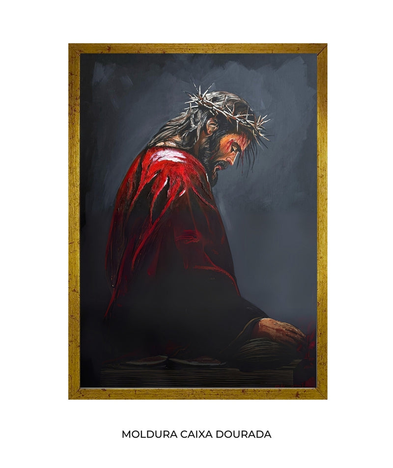 Príncipe Jesus com Capa Vermelha | Quadro decorativo Cristão 4K 🙌🏻👑🖼️