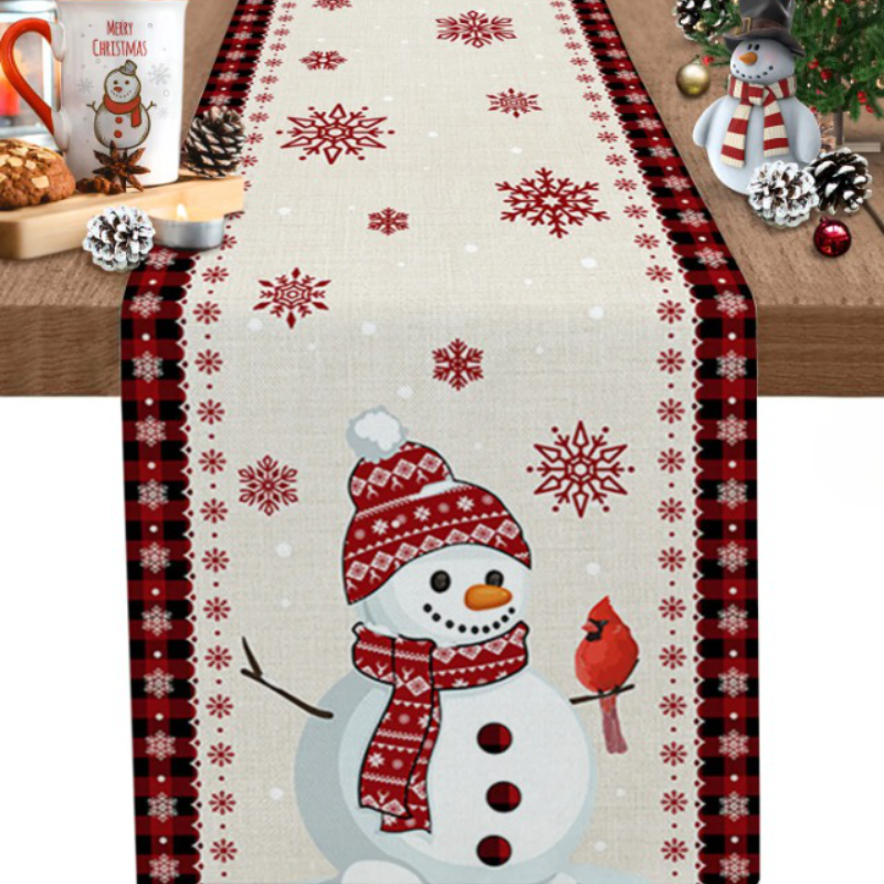 Caminho de Mesa Natalino  100% Algodão | Vermelho e Branco Canto Decor
