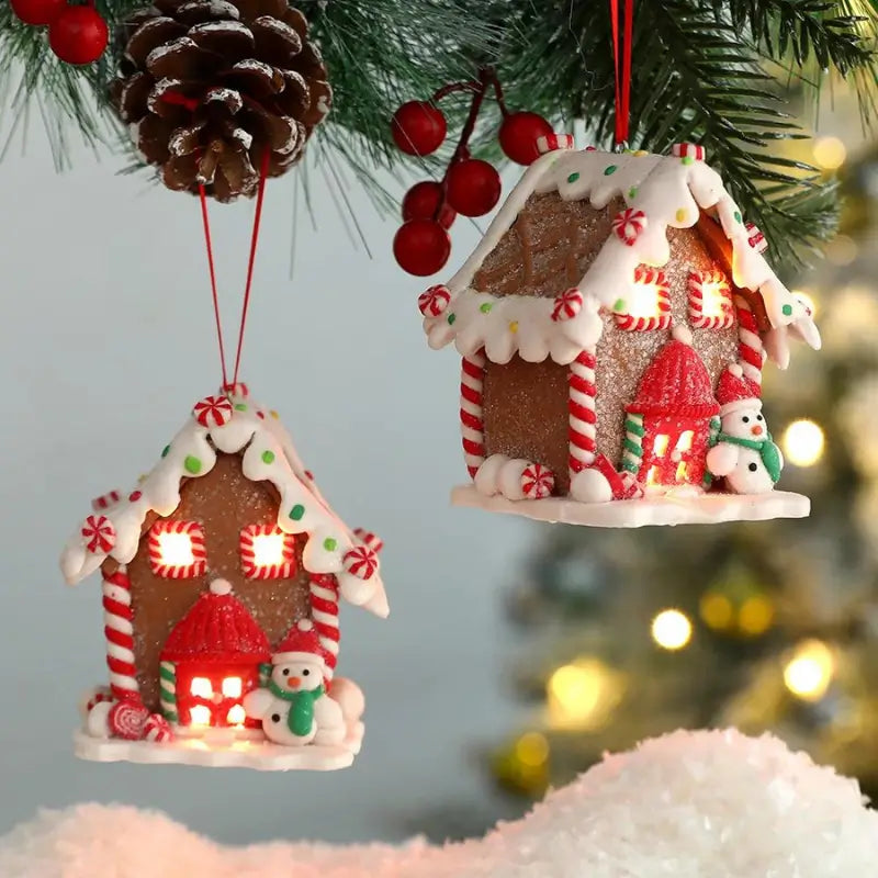 Pingente Casinha Iluminada para Árvore de Natal | Canto Decor Canto Decor