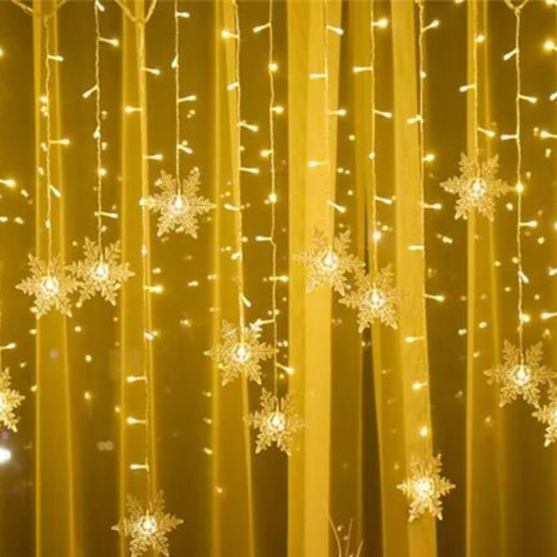 Varal de Luzes LED Flocos de Neve Natalino | Canto Decor Canto Decor