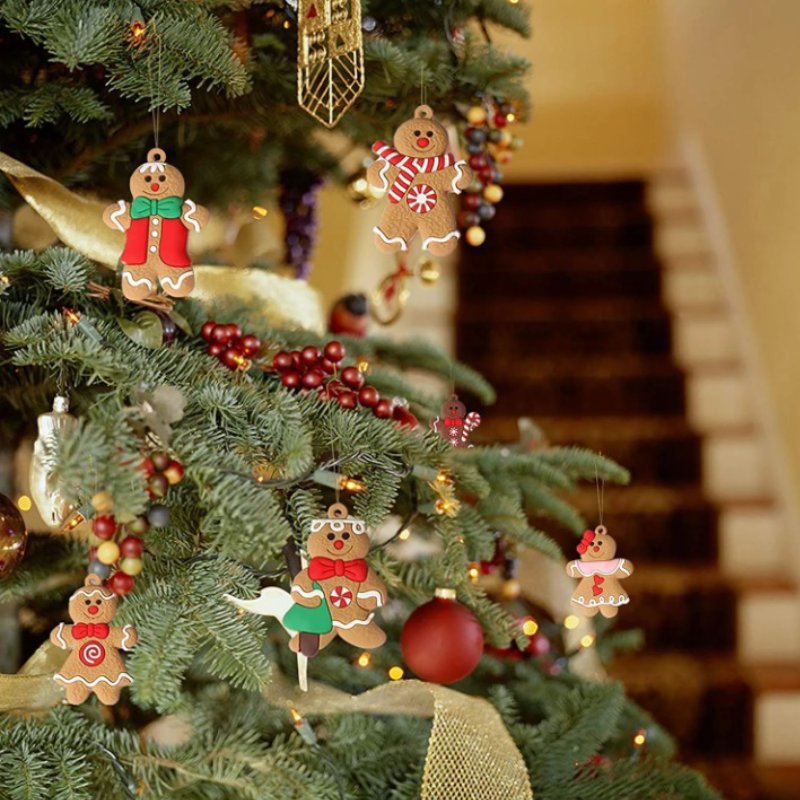 Conjunto de 12 Enfeites de Árvore de Natal em Silicone - Formato Biscoito | Canto Decor Canto Decor