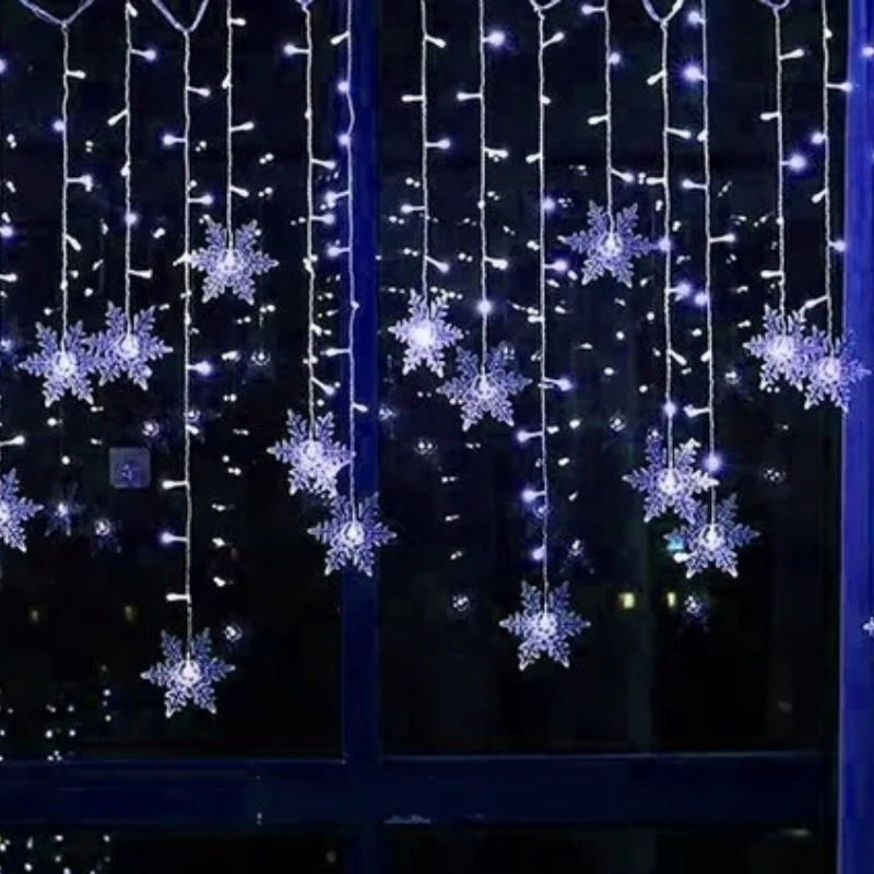 Varal de Luzes LED Flocos de Neve Natalino | Canto Decor Canto Decor