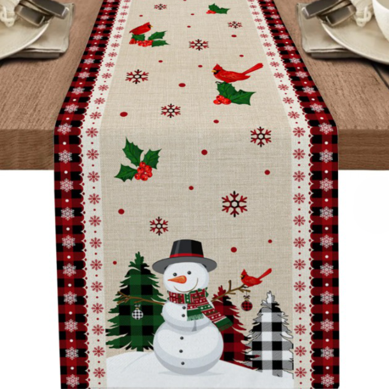 Caminho de Mesa Natalino  100% Algodão | Vermelho e Branco Canto Decor