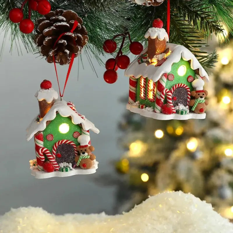 Pingente Casinha Iluminada para Árvore de Natal | Canto Decor Canto Decor