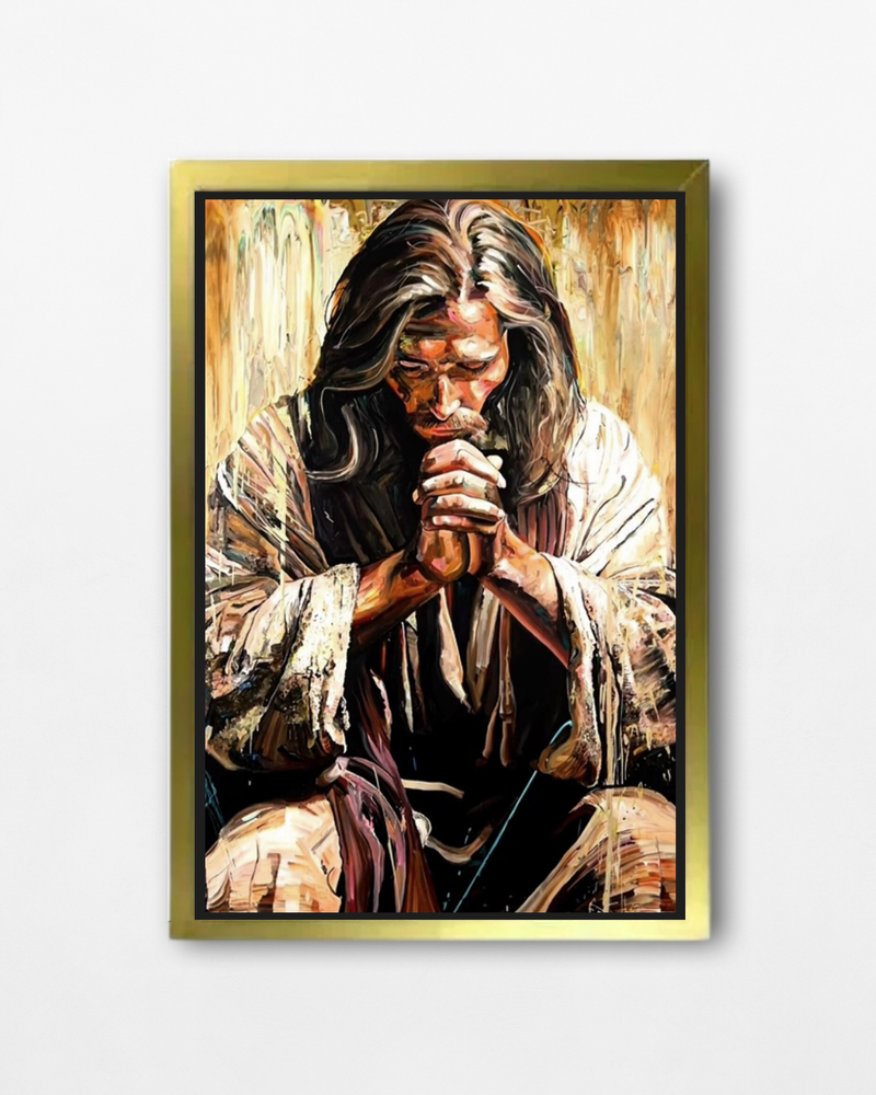 Quadro Jesus em Oração – Arte Cristã com Fé e Profundidade Espiritual | Decore Paz 🙏 Decore Paz