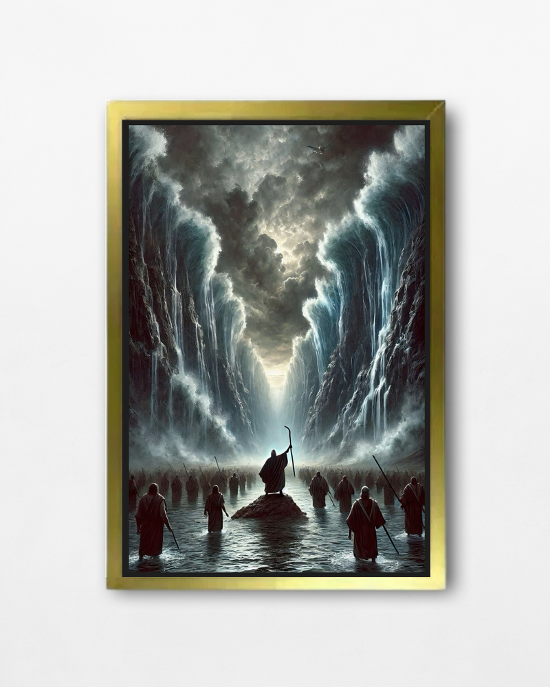 Moisés e o milagre da divisão do mar Vermelho 🙏🏼🌊 : Quadro autoria Decore PAZ. Decore Paz