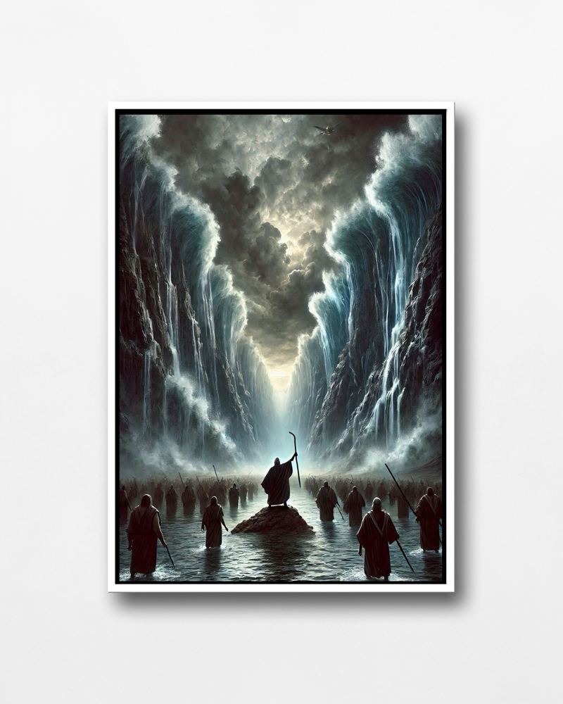 Moisés e o milagre da divisão do mar Vermelho 🙏🏼🌊 : Quadro autoria Decore PAZ. Decore Paz