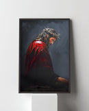 Príncipe Jesus com Capa Vermelha | Quadro decorativo Cristão 4K 🙌🏻👑🖼️