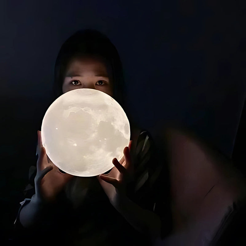 Luminária de Mesa Lua Cheia | 3d Abajur Led com suporte | Canto Decor 🌕