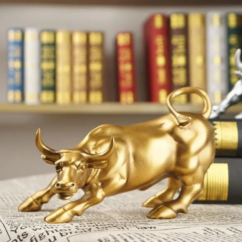 Escultura Touro de Wall Street Dourada – Símbolo de Força e Prosperidade | Canto Decor Canto Decor