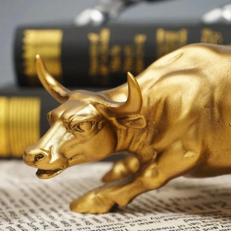 Escultura Touro de Wall Street Dourada – Símbolo de Força e Prosperidade | Canto Decor Canto Decor