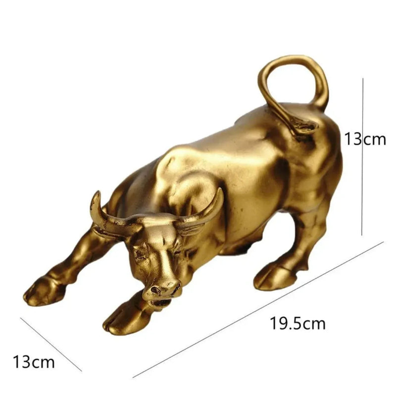 Escultura Touro de Wall Street Dourada – Símbolo de Força e Prosperidade | Canto Decor Canto Decor