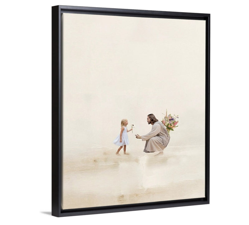 Jesus e um buquê de Flores a você 🌸✨ | Quadro Decorativo Cristão - Decore PAZ