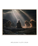 Quadro Bíblico: Daniel na Cova dos Leões | Daniel 6:22 – Deus Fechou a Boca dos Leões | 4K Decore PAZ 🦁🙏
