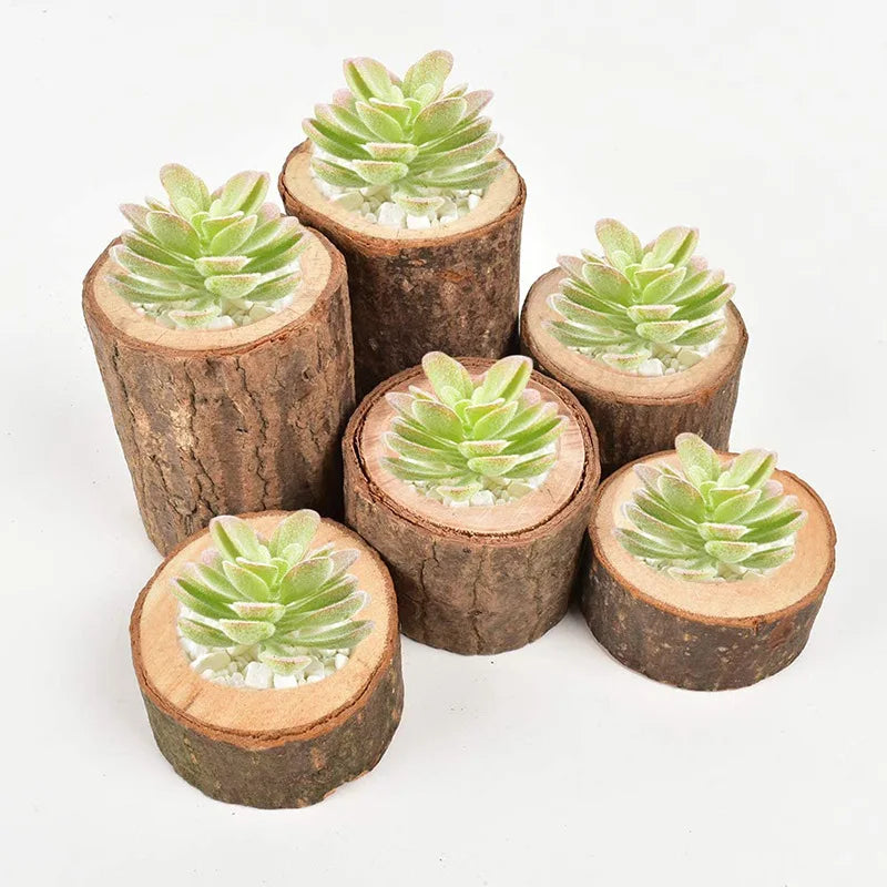 Castiçal Natural de Madeira - Kit com 3 peças | Canto Decor