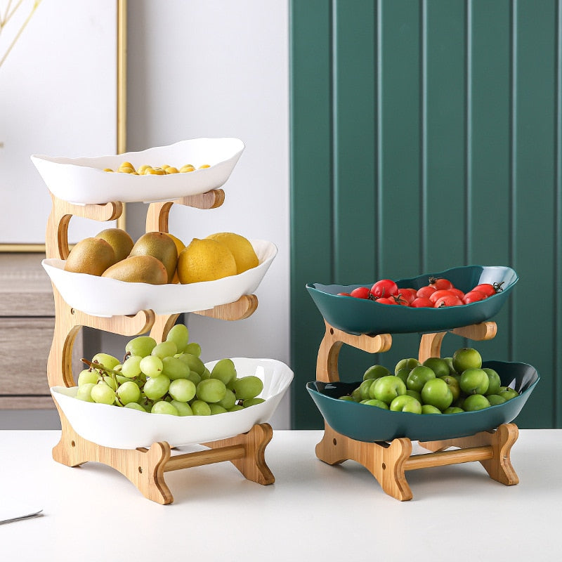 Fruteira de Três Níveis – Organização e Elegância para Cozinhas e Salas de Jantar Canto Decor