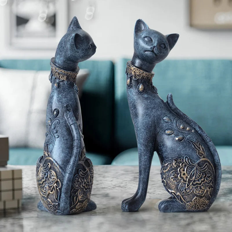 Esculturas Gatos Egícipios - OFERTA Compra 1 Leve 2 Peças Canto Decor