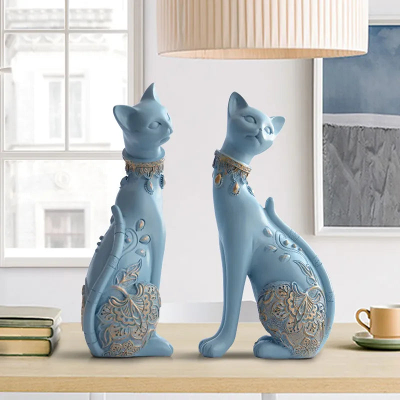Esculturas Gatos Egícipios - OFERTA Compra 1 Leve 2 Peças Canto Decor