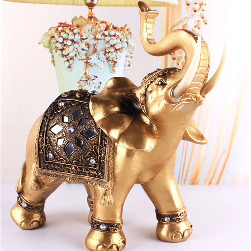 Ornamento Elefantes Dourados Canto Decor