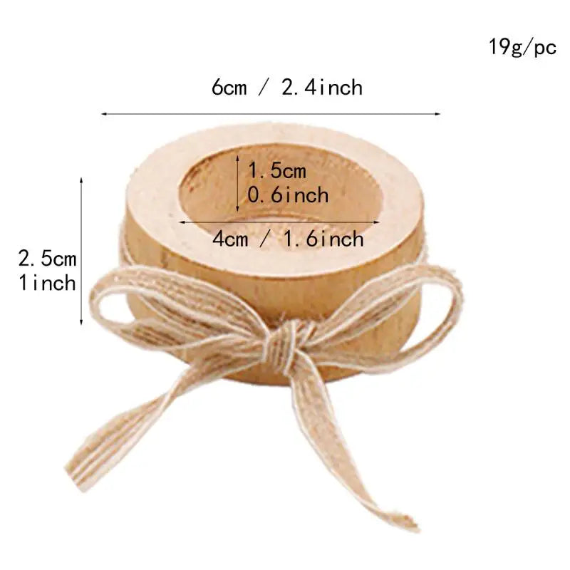 Castiçal Natural de Madeira - Kit com 3 peças | Canto Decor