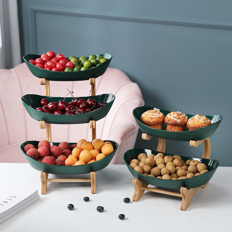 Fruteira de Três Níveis – Organização e Elegância para Cozinhas e Salas de Jantar Canto Decor