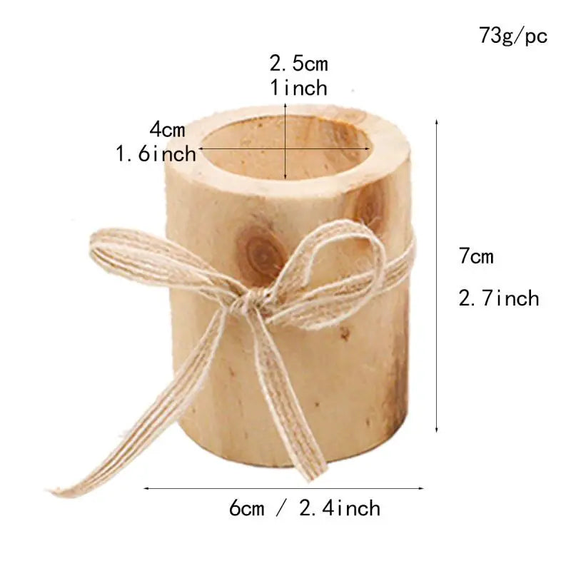 Castiçal Natural de Madeira - Kit com 3 peças | Canto Decor