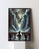 Moisés e o milagre da divisão do mar Vermelho 🙏🏼🌊 : Quadro autoria Decore PAZ. Decore Paz