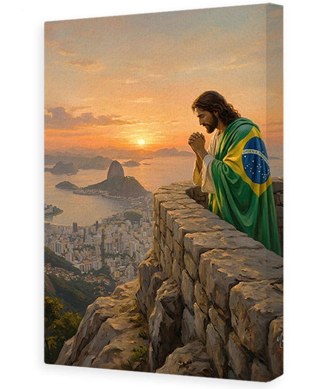 Jesus está com o Brasil, quadro proteção de cristo no rio de Janeiro 