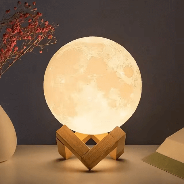 luminaria de lua com suporte led