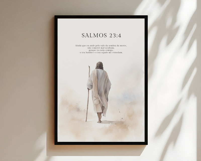 Kit 3 Quadros Decorativos : Trilogia de Inspiração | Sl 23:4, Sl 91:2 e Jr 29:11