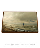 Moldura Canva Madeura Escura: Quadro Jesus sobre as aguas Decore PAZ