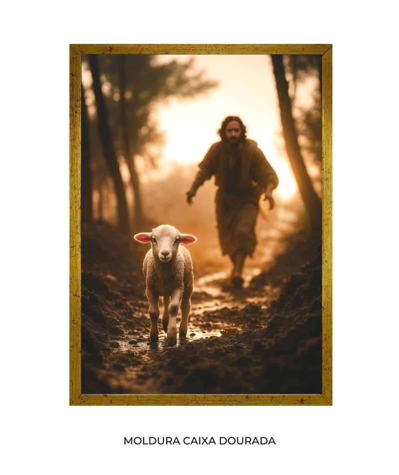Quadro "A Ovelha Perdida" – Jesus Vai ao Teu Encontro 🐑  | Decore Paz