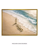 Quadro Cristão: Ele Me Guia em Águas Tranquilas | Salmo 23:2 – Arte Bíblica 4K Decore PAZ 🌊🐑