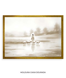 Quadro Para Sala Cristão: Jesus, o Pastor de Luz | Obra Espiritual Decorativa - Arte 4K Decore PAZ 🐑🕊️