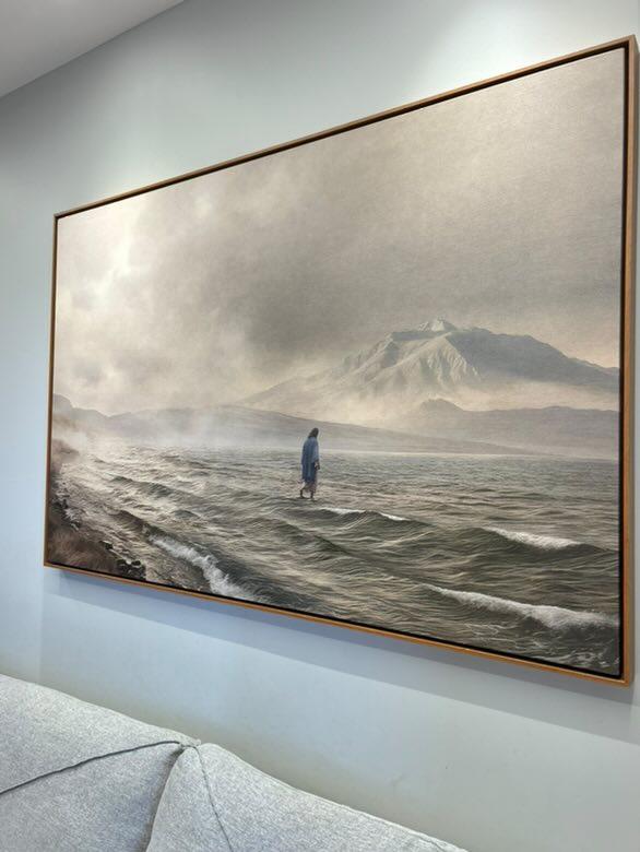 Quadro jesus sobre as aguas avaliação de cliente decore paz sala de estar
