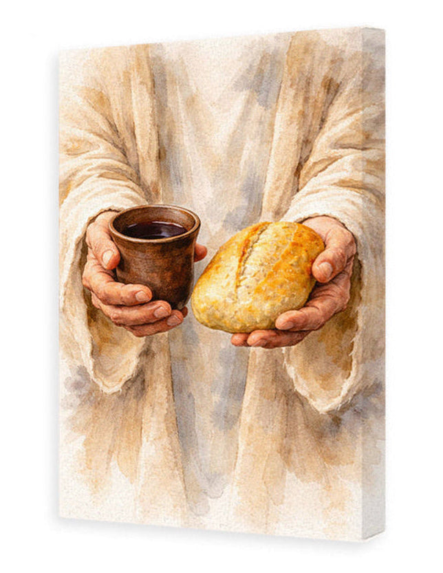 Quadro pão e vinho santa ceia quadro decorativo decore paz