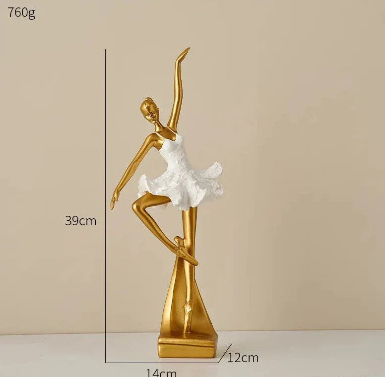 Estatueta A Bailarina Dourada Canto Decor