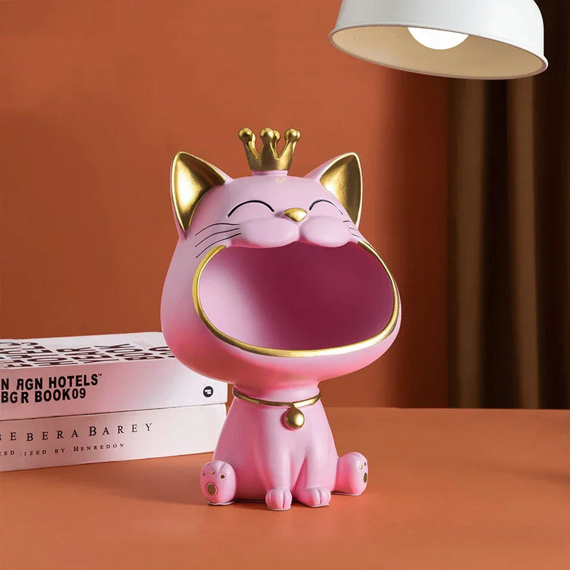 Ornamento Criativo Gato Boca Grande Canto Decor