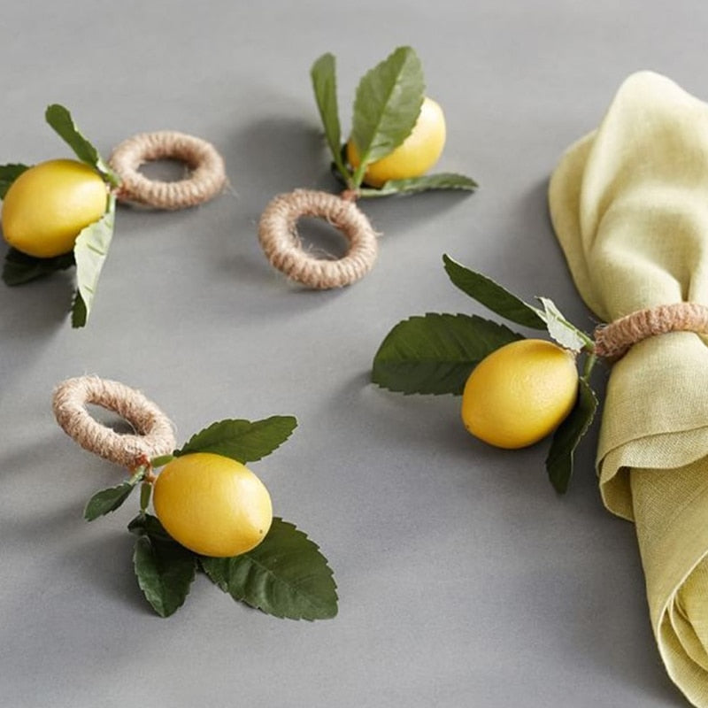 Jogo de Porta-Guardanapos Limão Siciliano – Toque de Frescor e Sofisticação para Sua Mesa Canto Decor