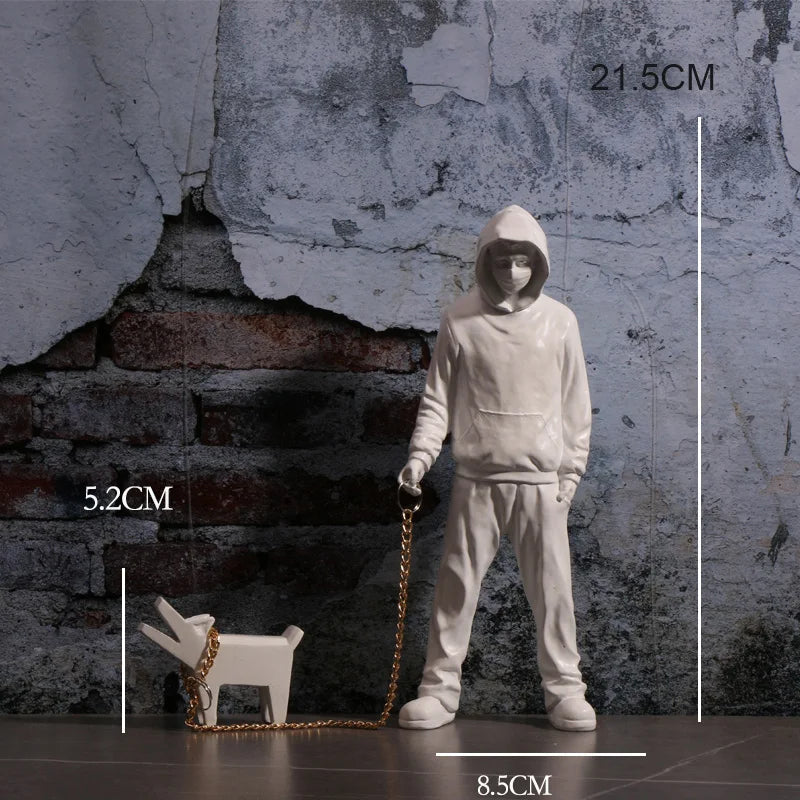 Ornamento Banksy - Homem e o Cachorro Canto Decor