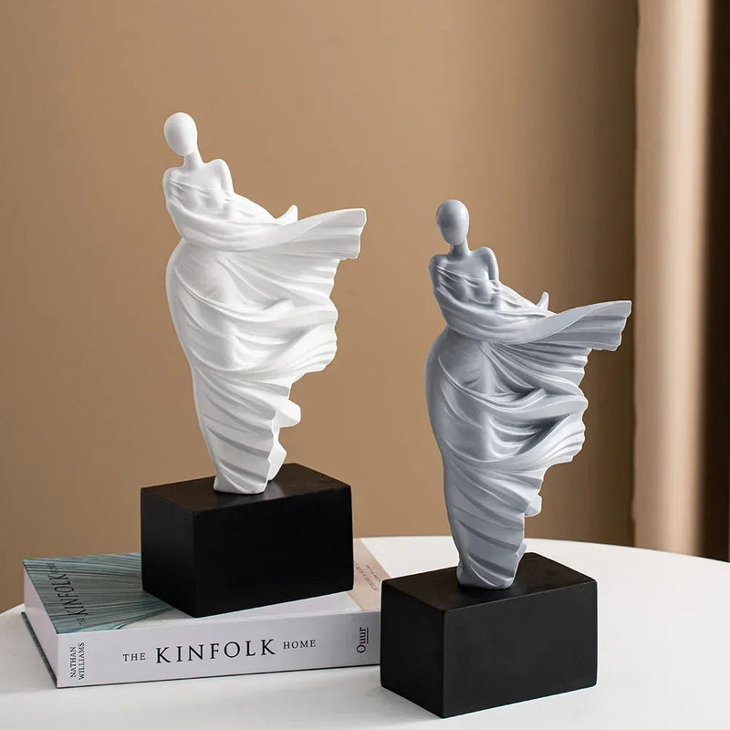 Ornamento Mulher Ao Vento Canto Decor