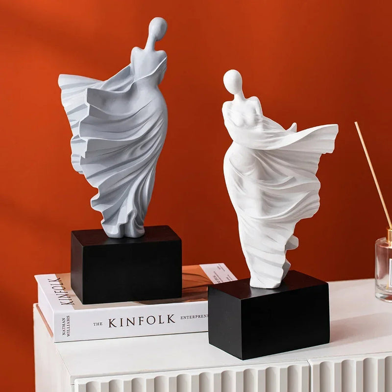 Ornamento Mulher Ao Vento Canto Decor
