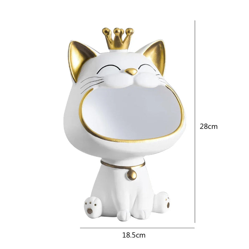 Ornamento Criativo Gato Boca Grande Canto Decor