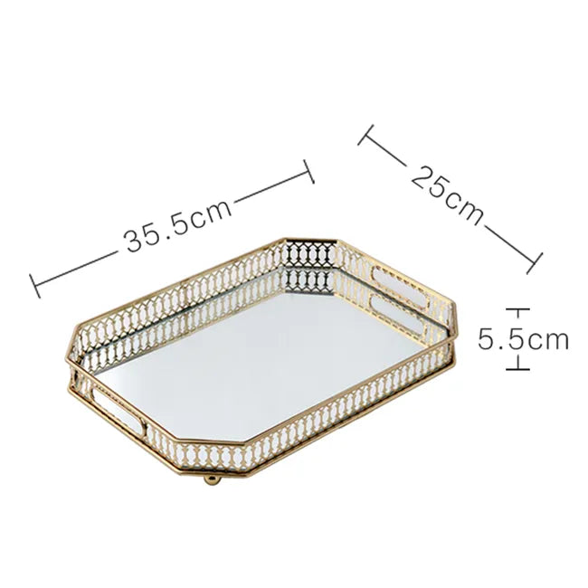 Bandeja Decorativa com Espelho – Sofisticação e Elegância para sua Decoração Canto Decor