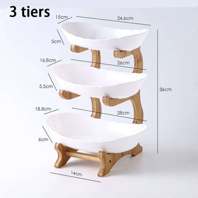 Fruteira de Três Níveis – Organização e Elegância para Cozinhas e Salas de Jantar Canto Decor