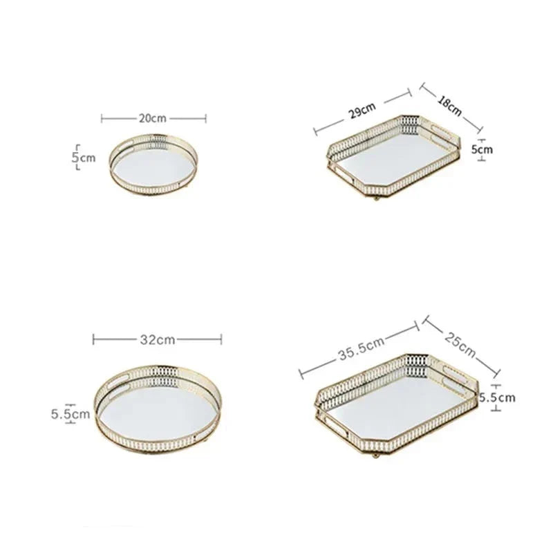 Bandeja Decorativa com Espelho – Sofisticação e Elegância para sua Decoração Canto Decor