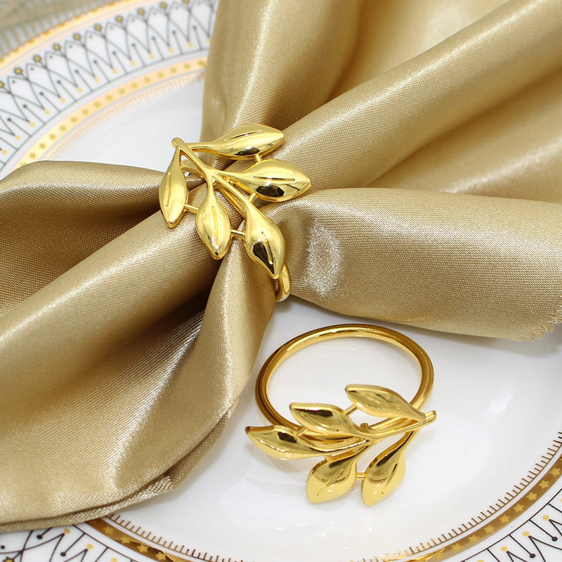 Porta Guardanapos Folhas Douradas - 6 peças | Canto Decor Canto Decor
